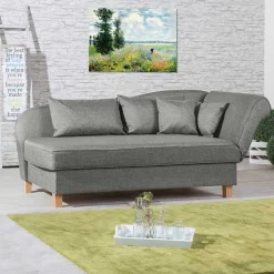 Wohnen Sofas<Federkern Polsterliege in Hellgrau mit Buche - Zadella