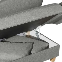 Wohnen Sofas<Federkern Polsterliege in Hellgrau mit Buche - Zadella