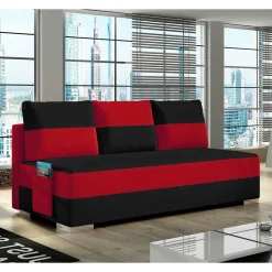 Wohnen Betten|Sofas<Federkern Sofabett in Schwarz und Rot - Nusret