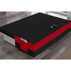 Wohnen Betten|Sofas<Federkern Sofabett in Schwarz und Rot - Nusret