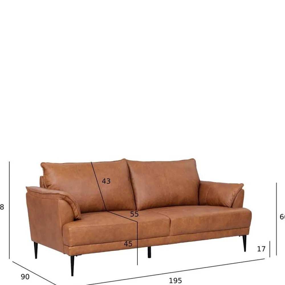 Wohnen Sofas<Federkern Wohnzimmersofa aus Echtleder - Zierra