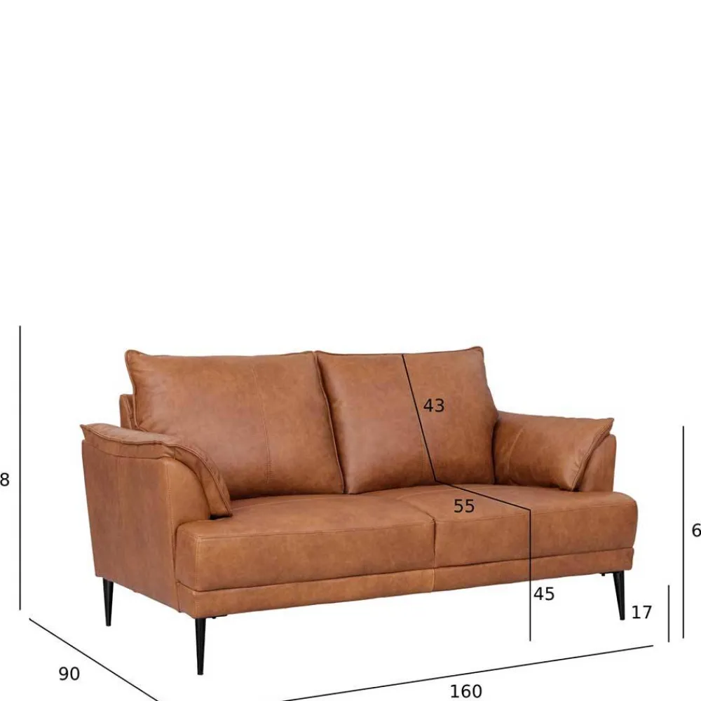 Wohnen Sofas<Federkern Wohnzimmersofa aus Echtleder - Zierra