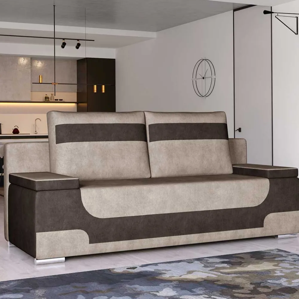 Wohnen Betten|Sofas<Federkern-Funktionssofa in Beige und Braun - Vallarta