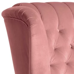 Wohnen Sessel<Federkern-Ohrensessel in Rosa und Nussbaum Braun - Masiela