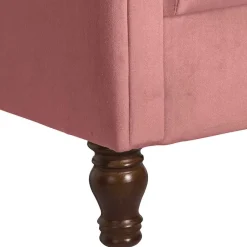 Wohnen Sessel<Federkern-Ohrensessel in Rosa und Nussbaum Braun - Masiela