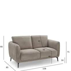 Wohnen Sofas<Federkernsofa in Beige Stoffbezug - Ordinia
