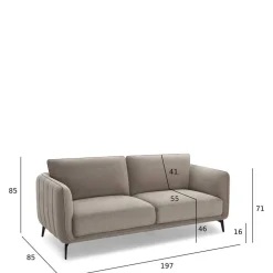 Wohnen Sofas<Federkernsofa in Beige Stoffbezug - Ordinia