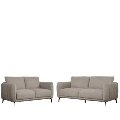 Wohnen Sofas<Federkernsofa in Beige Stoffbezug - Ordinia