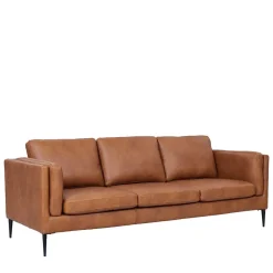Wohnen Sofas<Federkernsofa in Leder Cognac Braun - Lespavo