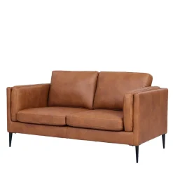 Wohnen Sofas<Federkernsofa in Leder Cognac Braun - Lespavo
