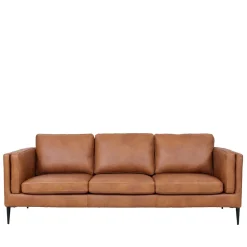 Wohnen Sofas<Federkernsofa in Leder Cognac Braun - Lespavo