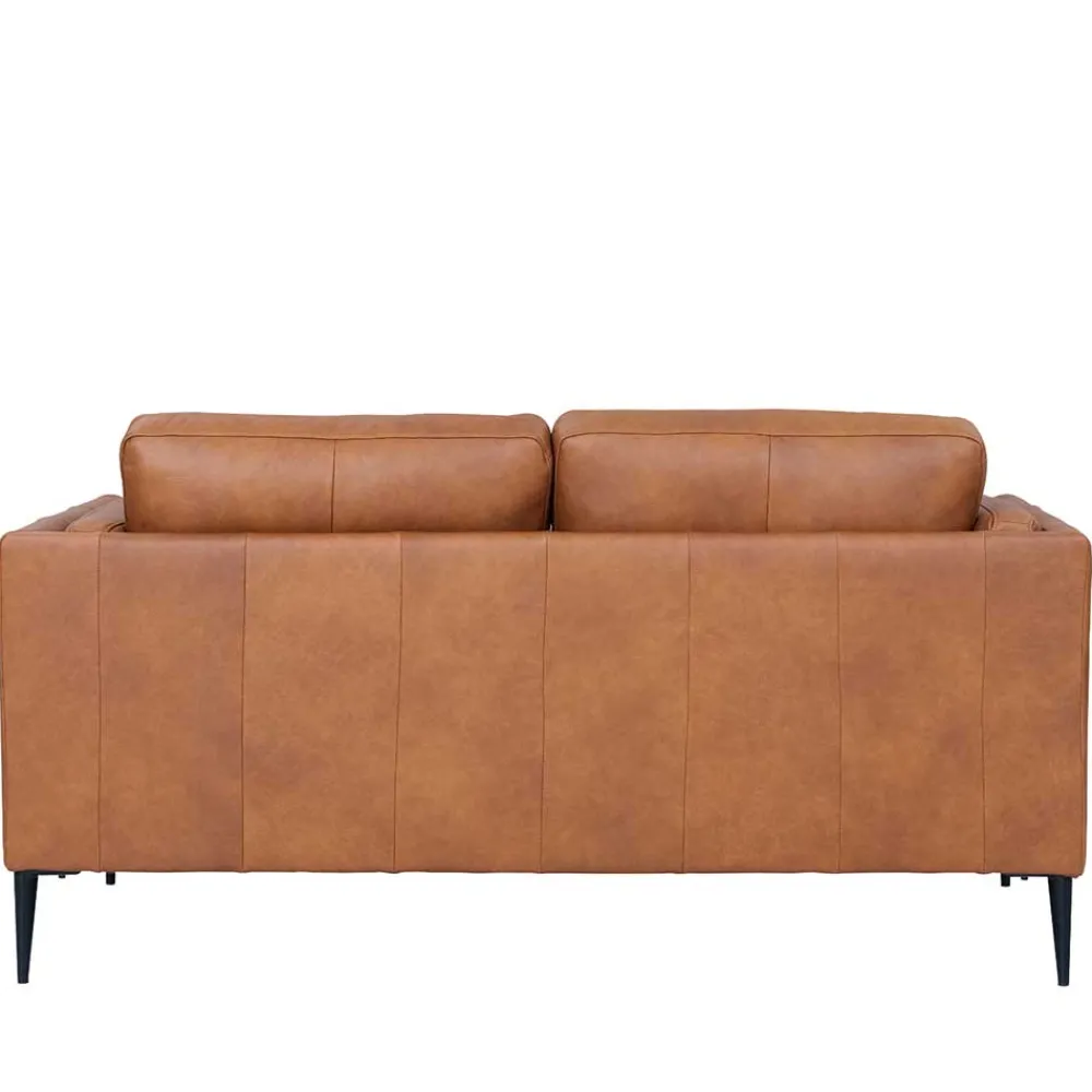 Wohnen Sofas<Federkernsofa in Leder Cognac Braun - Lespavo