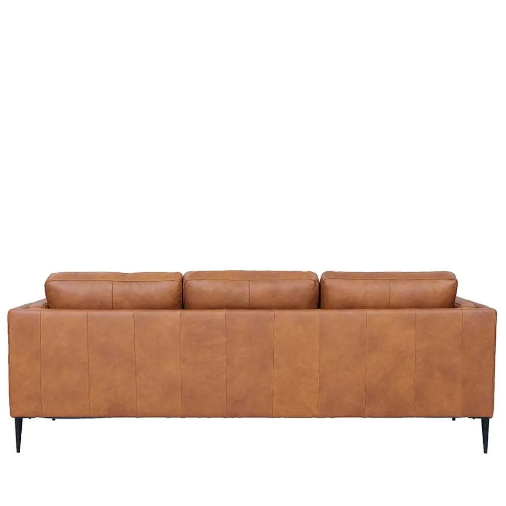Wohnen Sofas<Federkernsofa in Leder Cognac Braun - Lespavo