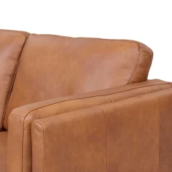 Wohnen Sofas<Federkernsofa in Leder Cognac Braun - Lespavo