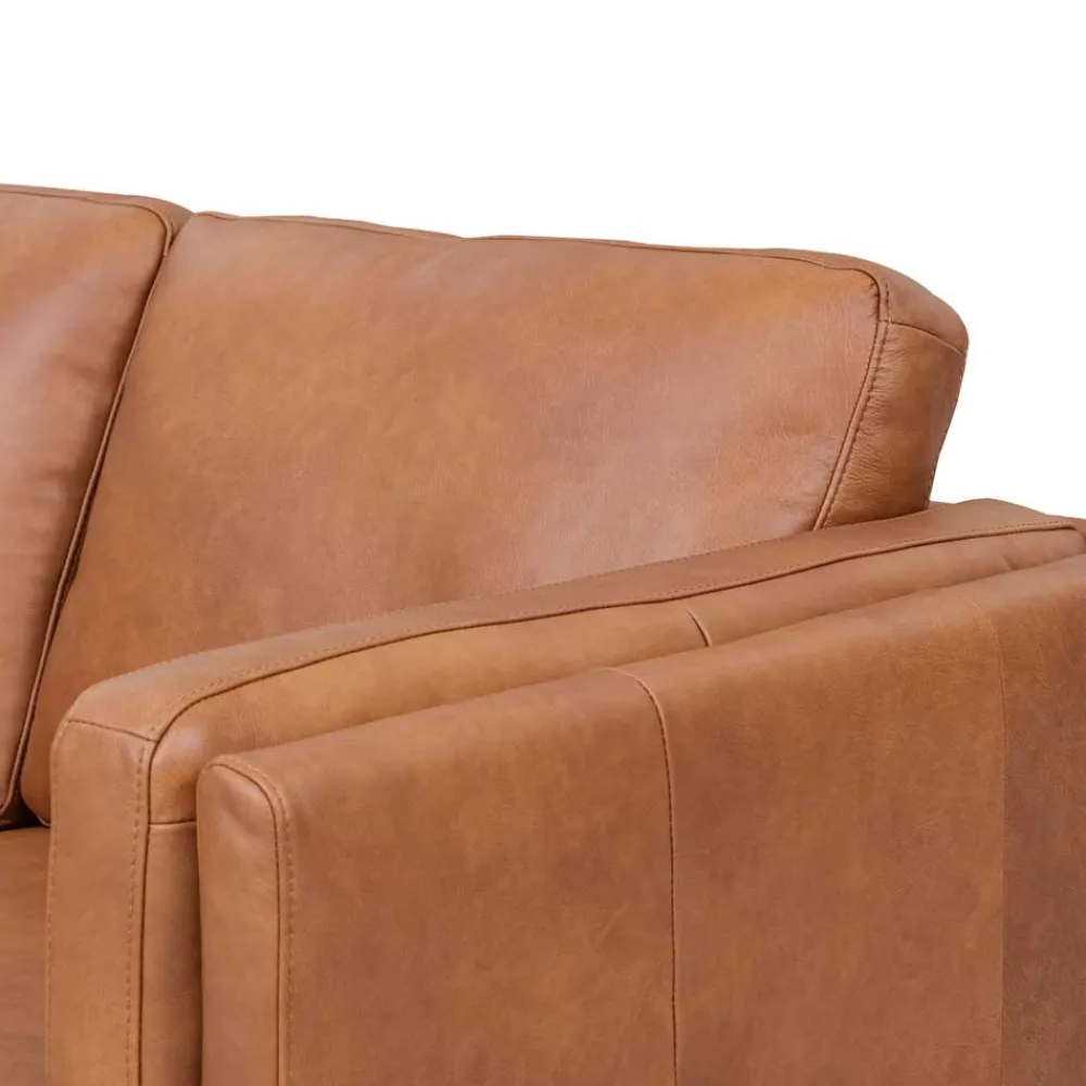 Wohnen Sofas<Federkernsofa in Leder Cognac Braun - Lespavo
