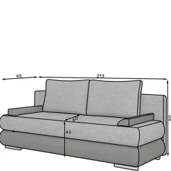 Wohnen Sofas<Federkernsofa mit 200x140 cm Bettfunktion - Anguilla