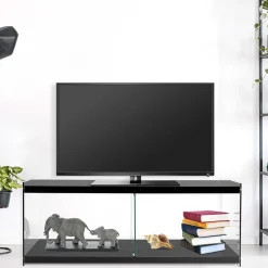 Wohnen Tv & Hifi-Möbel|Lowboards<Fernseher Tisch in Schwarz MDF - Sulara