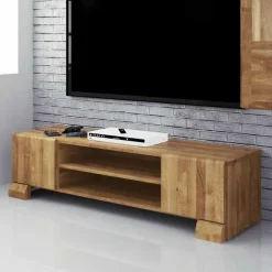 Wohnen Tv & Hifi-Möbel|Lowboards<Fernsehmöbel Vaskov aus Wildeiche Massivholz