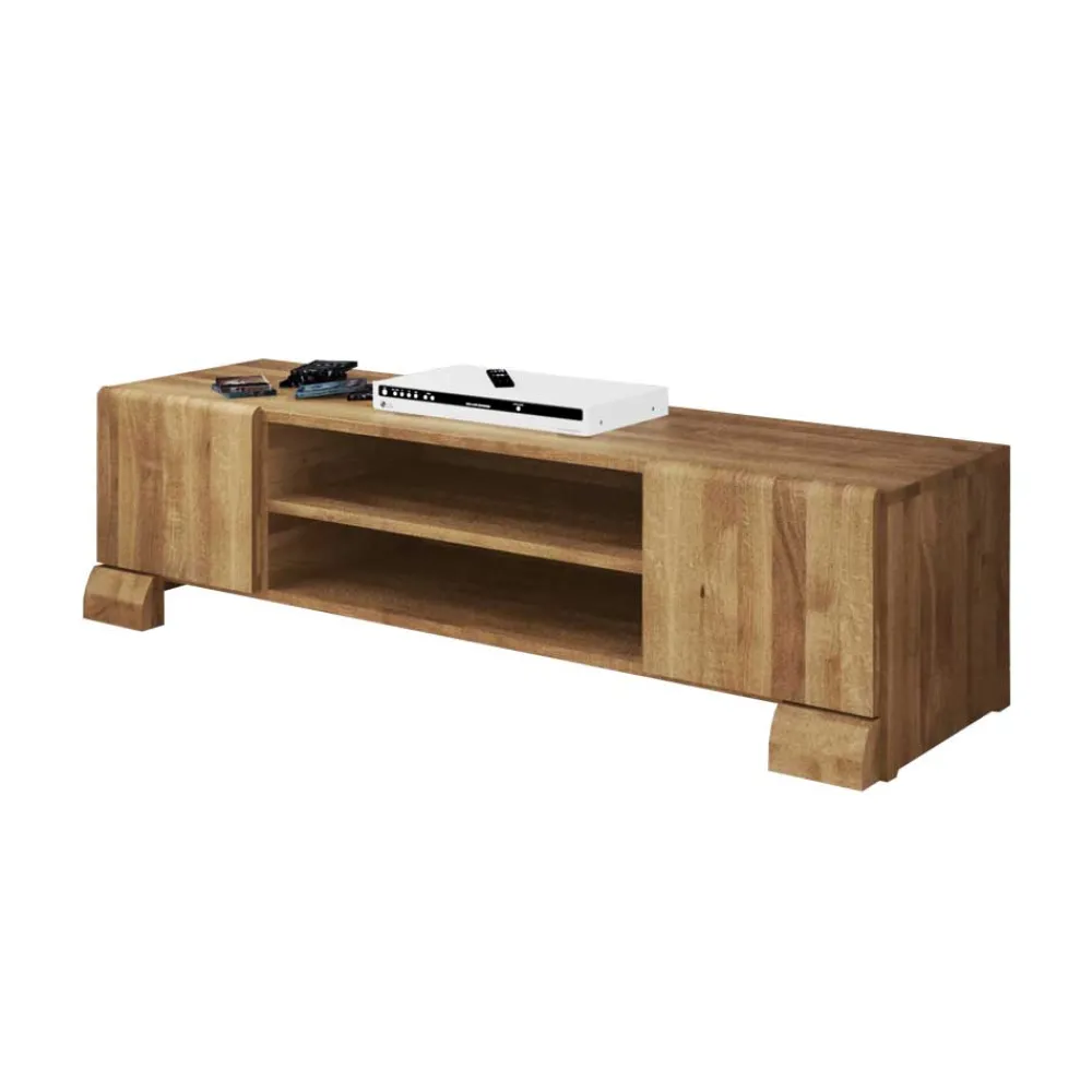Wohnen Tv & Hifi-Möbel|Lowboards<Fernsehmöbel Vaskov aus Wildeiche Massivholz