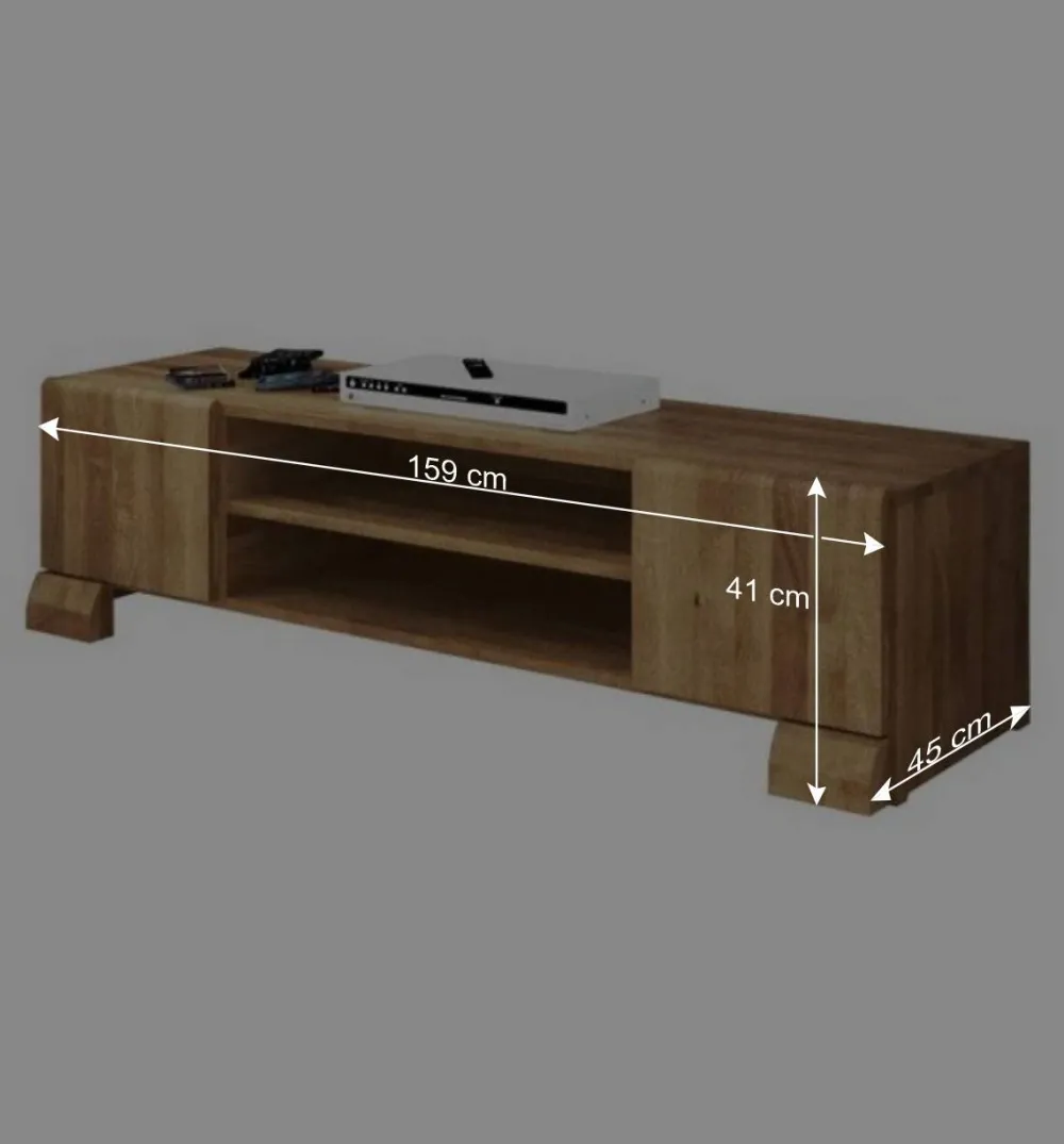 Wohnen Tv & Hifi-Möbel|Lowboards<Fernsehmöbel Vaskov aus Wildeiche Massivholz