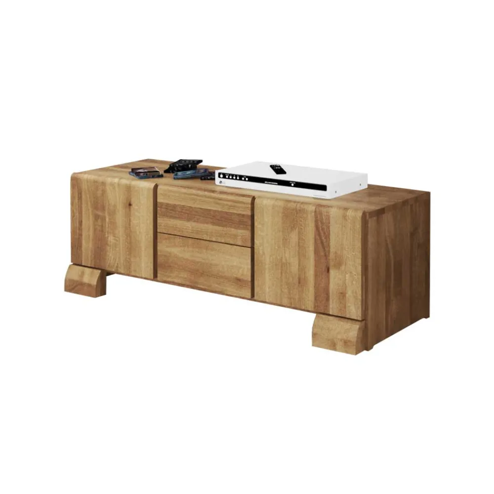 Wohnen Tv & Hifi-Möbel|Lowboards<Fernsehtisch Vaskov aus Wildeiche Massivholz