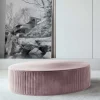 Wohnen Hocker<Flacher Polsterhocker in Rund 73 cm - Alamrua