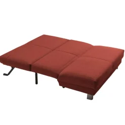 Wohnen Sofas<Flachgewebe Bettcouch in Dunkelrot & Alu - Carlive