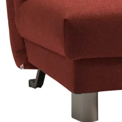 Wohnen Sofas<Flachgewebe Bettcouch in Dunkelrot & Alu - Carlive
