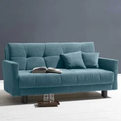 Wohnen Betten|Sofas<Flachgewebe Bettcouch in Petrol Blau - Vlatkura