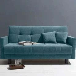 Wohnen Betten|Sofas<Flachgewebe Bettcouch in Petrol Blau - Vlatkura