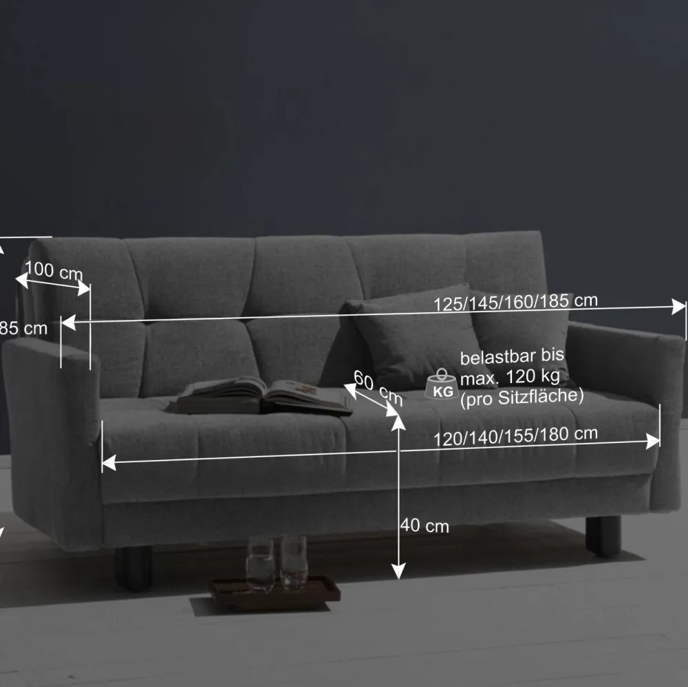Wohnen Betten|Sofas<Flachgewebe Bettcouch in Petrol Blau - Vlatkura