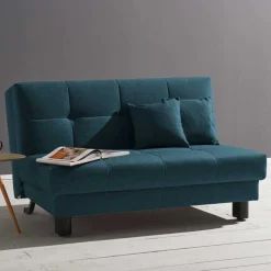 Wohnen Sofas<Flachgewebe Klappsofa in Petrol Blau - Katrona