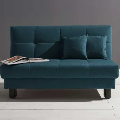 Wohnen Sofas<Flachgewebe Klappsofa in Petrol Blau - Katrona