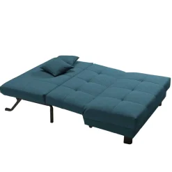 Wohnen Sofas<Flachgewebe Klappsofa in Petrol Blau - Katrona