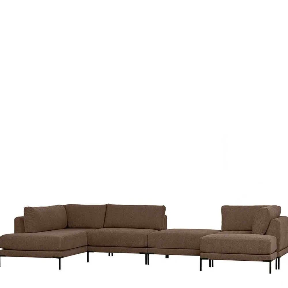 Wohnen Sofas<Flexible Couch aus Modulen in Braun - Ravonia (fünfteilig)