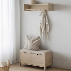 Wohnen Garderoben<Flurbank & Hängegarderobe Set - Pluta (zweiteilig)