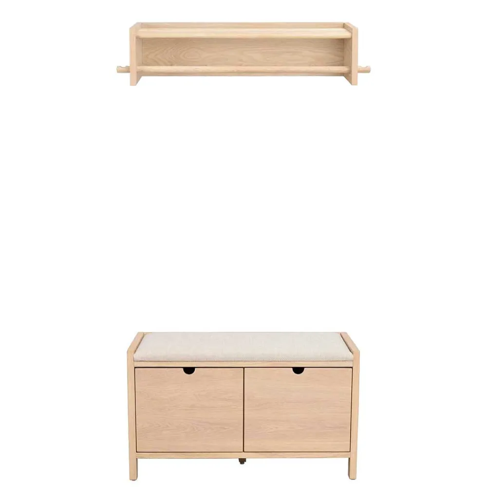 Wohnen Garderoben<Flurbank & Hängegarderobe Set - Pluta (zweiteilig)