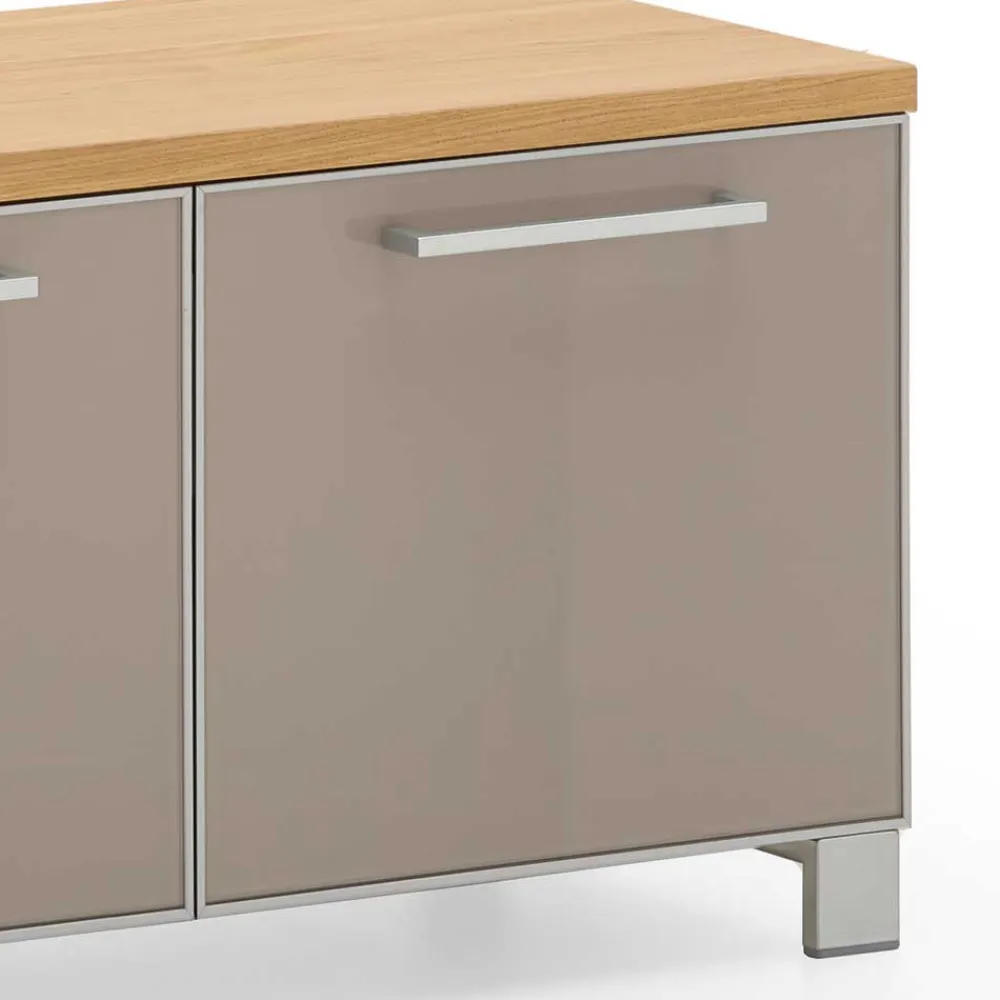 Wohnen Sitzbank<Flurbank Diecca mit Taupe Glas