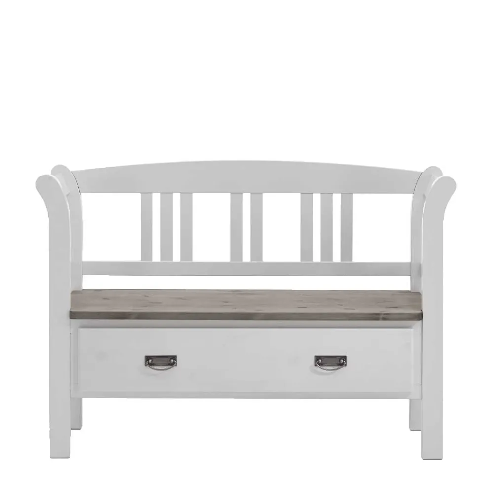 Wohnen Sitzbank<Flurbank Yoan in Weiß Grau