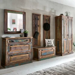 Wohnen Garderoben<Flurgarderobenset Jamaica in Bunt Shabby Chic (sechsteilig)