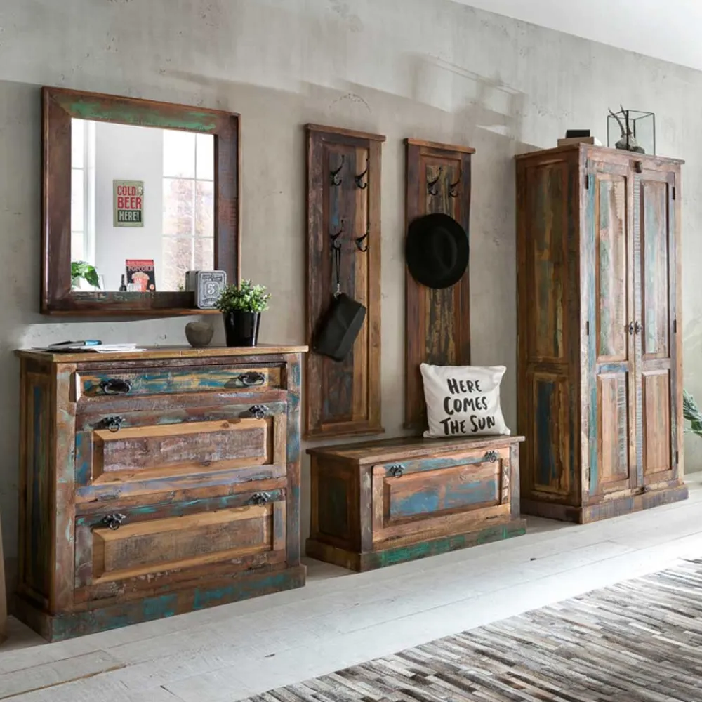Wohnen Garderoben<Flurgarderobenset Jamaica in Bunt Shabby Chic (sechsteilig)