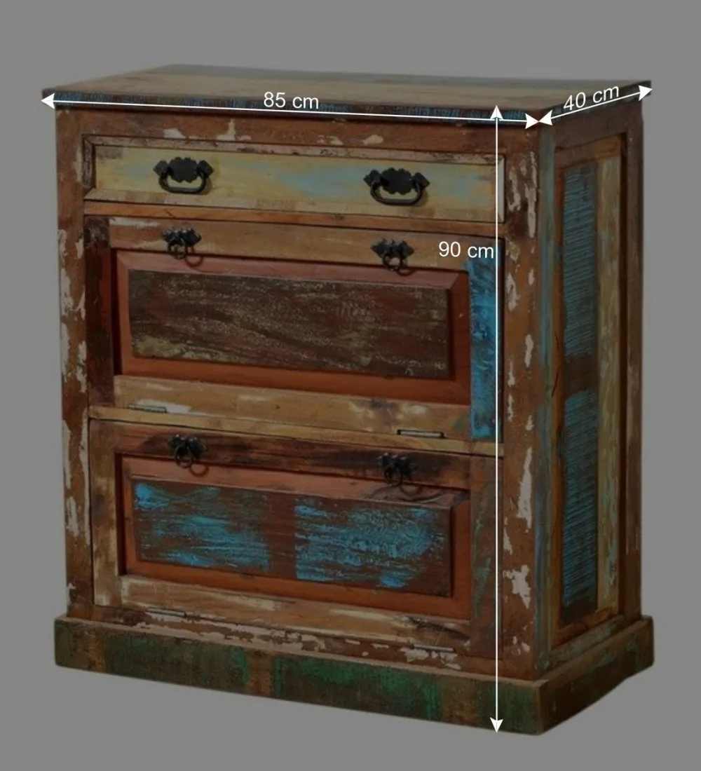 Wohnen Garderoben<Flurgarderobenset Jamaica in Bunt Shabby Chic (sechsteilig)