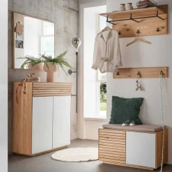 Wohnen Garderoben<Flurmöbel Set aus Asteiche Massivholz - Zonga (fünfteilig)