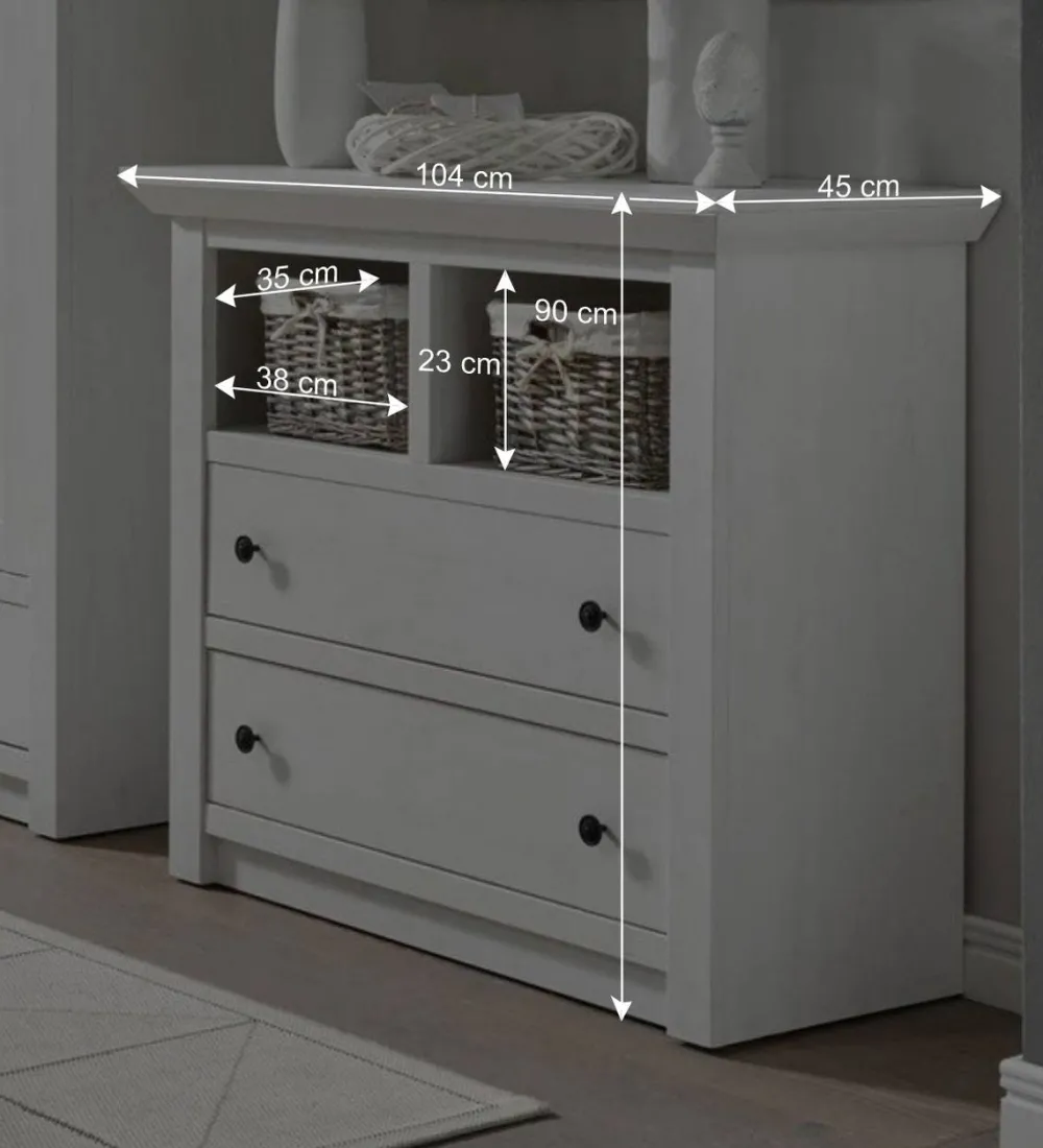 Wohnen Garderoben<Flurmöbel Set Chelles in Landhausstil (dreiteilig)