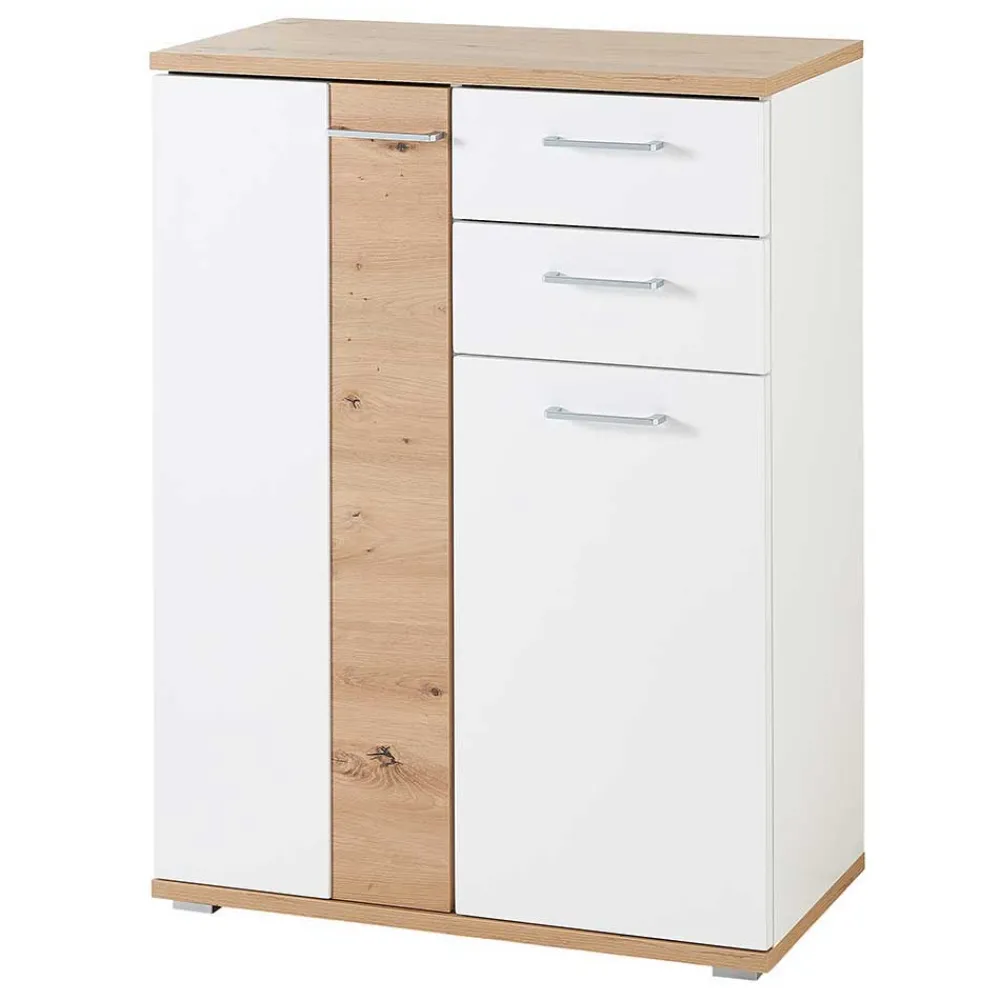 Wohnen Garderoben<Flurmöbel Set in Weiß & Wildeiche - Symbrosia (fünfteilig)