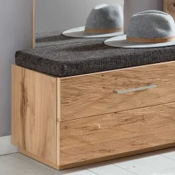 Wohnen Garderoben<Flurmöbel Set Macusos aus Balkeneiche Massivholz (dreiteilig)