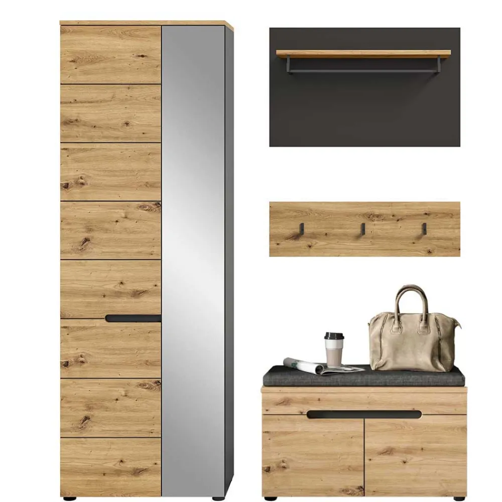 Wohnen Garderoben<Flurmöbel Set modern - Norja (vierteilig)
