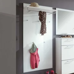 Wohnen Garderoben<Flurmöbel Set Zoricano in Weiß Glas beschichtet (dreiteilig)