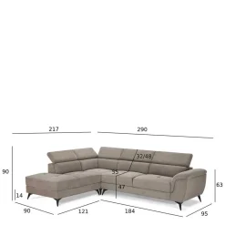 Wohnen Sofas<Fünfsitzer Eckcouch in Beige - Hisa