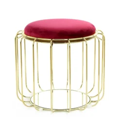 Wohnen Hocker<Formschöner Hocker Tisch in Rot Samt - Loyadica